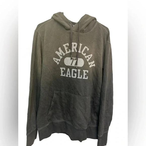 American Eagle soft faded black branded hooded sweatshirt NWT - Picture 1 of 7